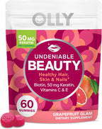 OLLY Undeniable Beauty Gummies - Biotina, Vitamina C y Queratina - 60 Gominolas