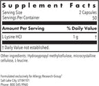 NutriCology L-Lisina 500 mg, 100 Cápsulas