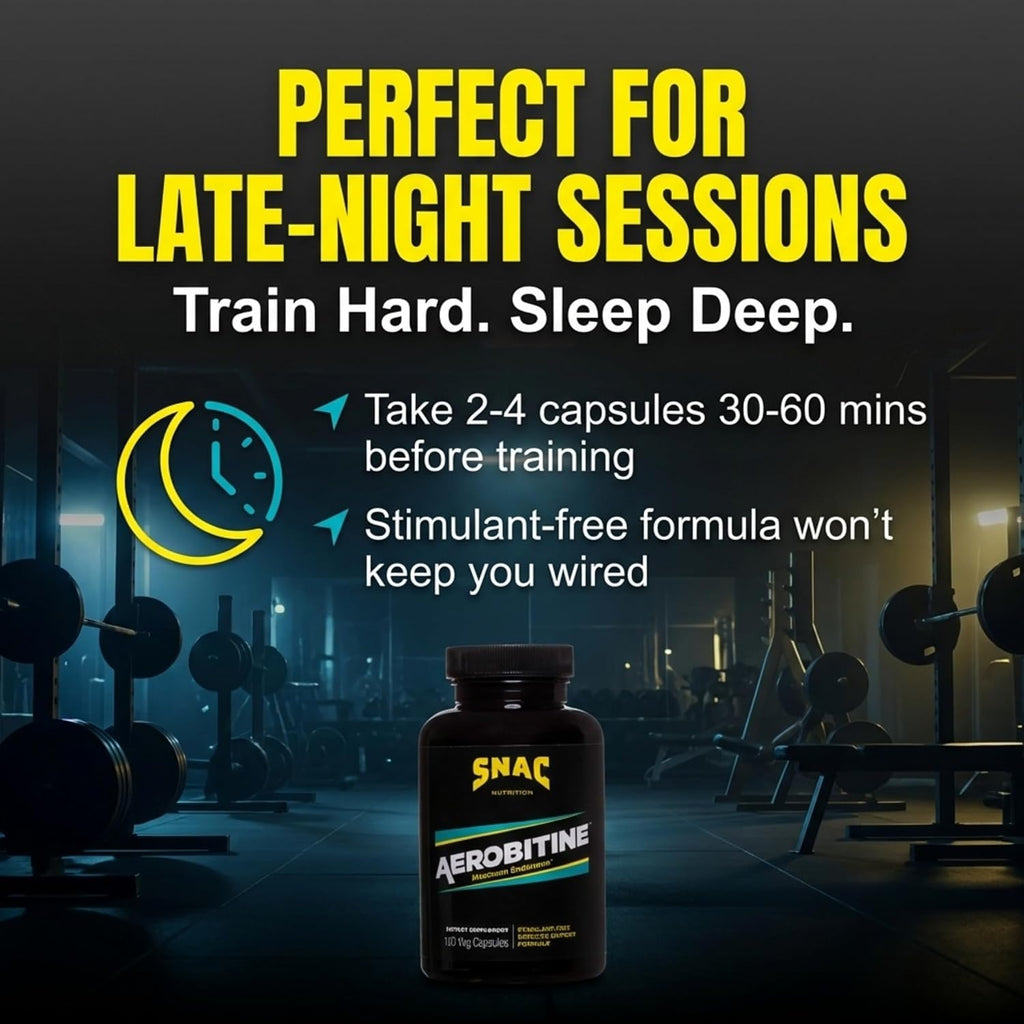 SNAC Aerobitine - Pre-Workout Supplement for Max Endurance, 120 Veggie Caps