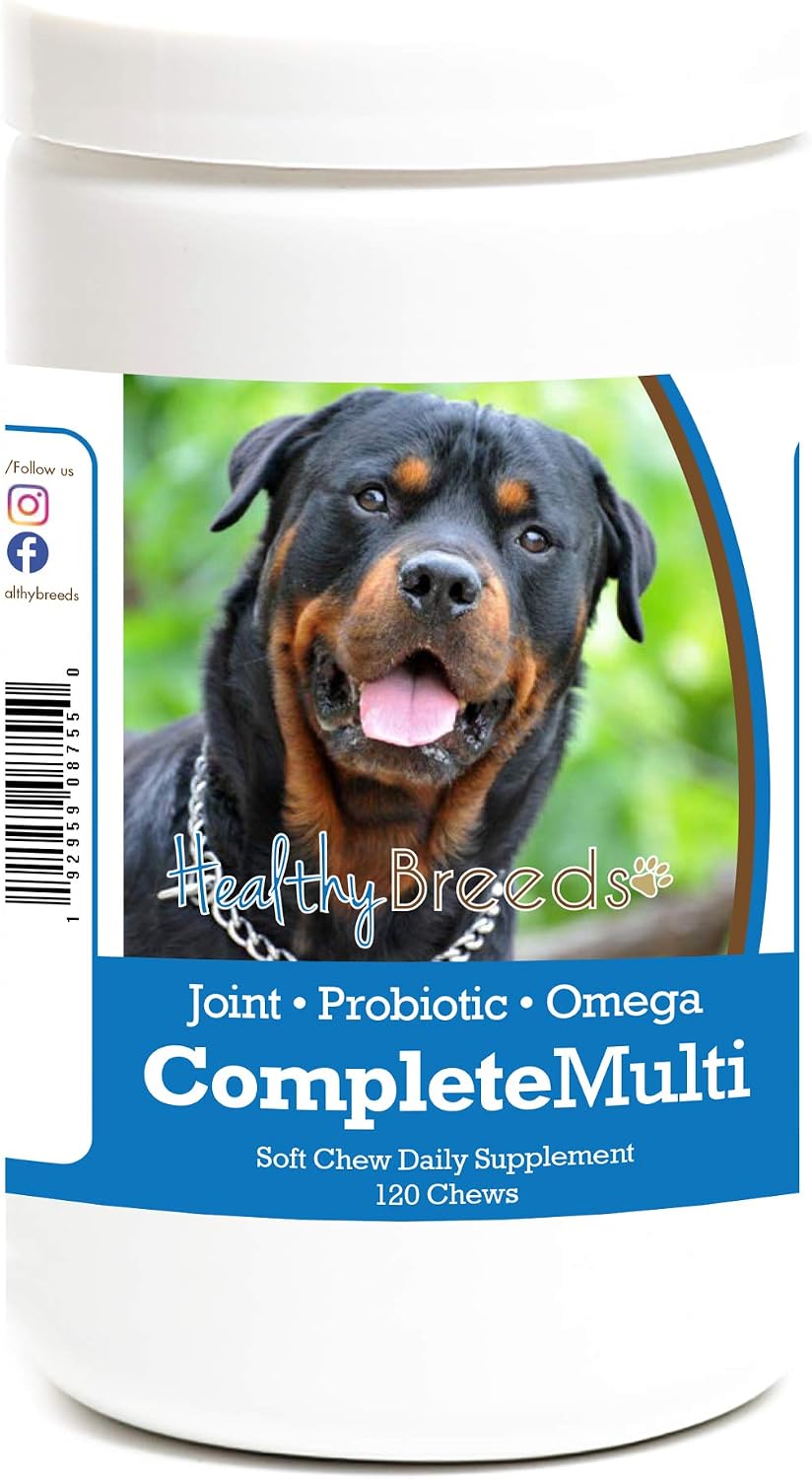 Healthy Breeds Rottweiler Multivitamínico Todo en Uno Masticable 120 uds