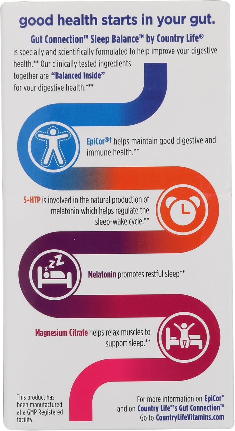 Country Life Sleep Gut Connection, 60 Comprimidos