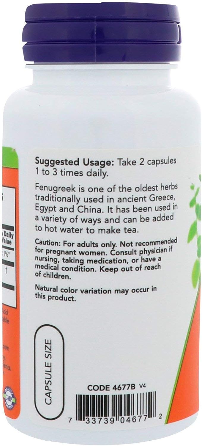 Now Foods Fenogreco 500 mg, 100 Cápsulas