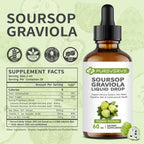 Herbal Goodness Graviola (Guanábana) Gotas Líquidas para el Apoyo Celular, Sistema Inmunitario y Salud Digestiva, Sin Azúcar, Sin Gluten, Sabor Natural, 60 ml