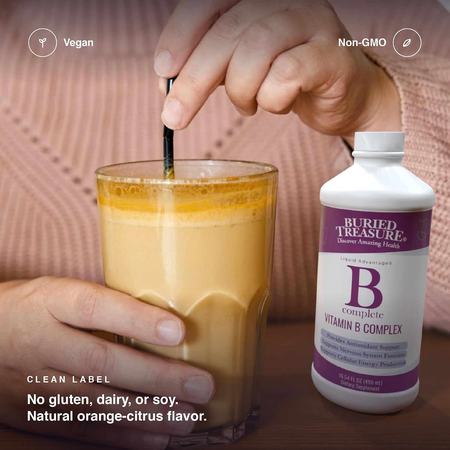 Buried Treasure B Complete, Complejo B líquido con vitaminas B metiladas, 473 ml