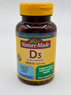 Nature Made D3 Extra Strength 5000 IU 125mcg - 240 Cápsulas Blandas