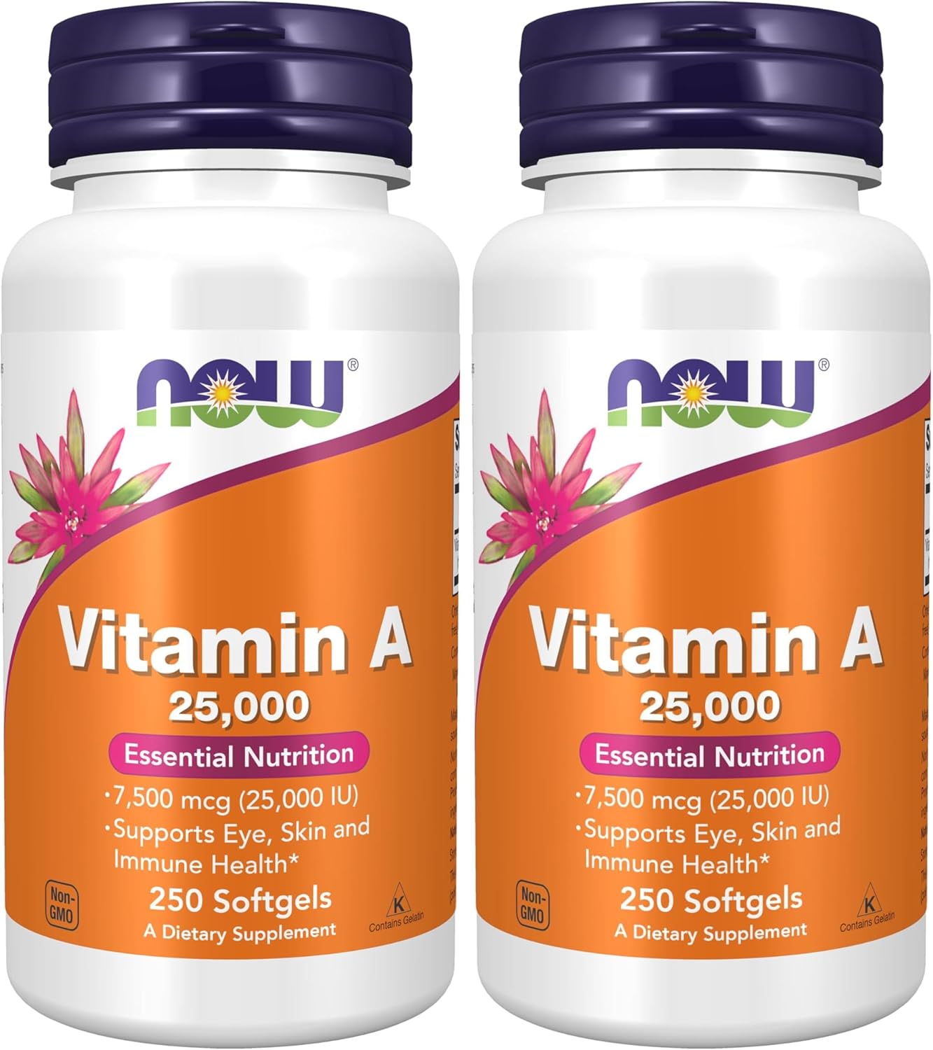 NOW Foods Vitamina A (Aceite de Hígado de Pescado) 25,000 UI – 250 Cápsulas Blandas
