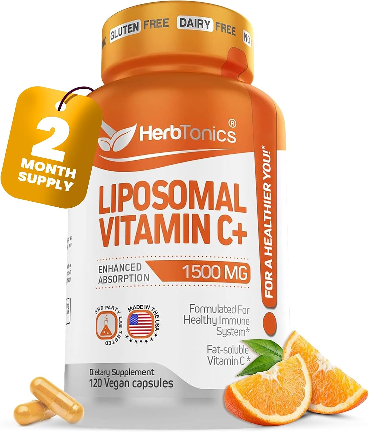 Herbtonics Vitamina C Liposomal 1500 mg – 120 Cápsulas Veganas