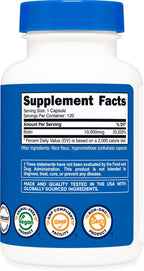 Nutricost Biotin (Vitamina B7) 10.000 mcg (10 mg), 120 Cápsulas - Vegano, Sin Gluten, No-GMO