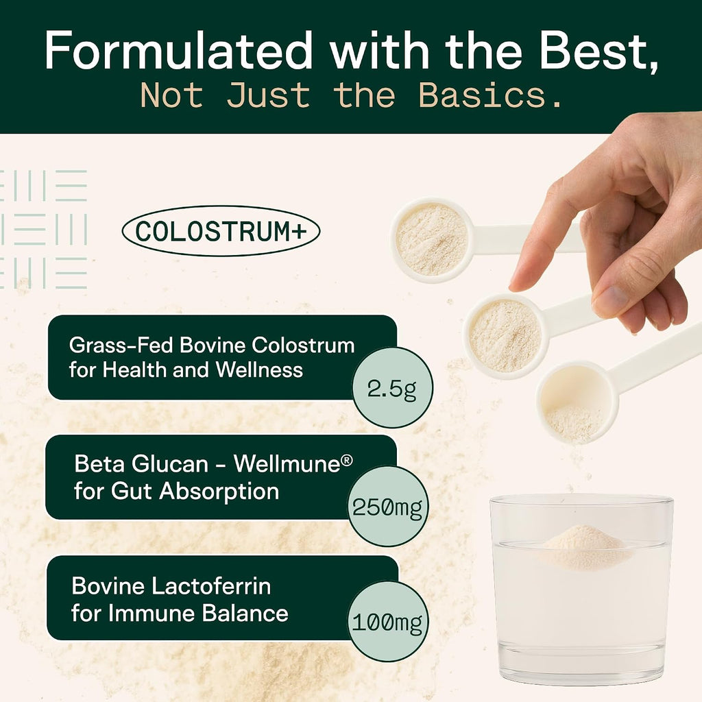 Adapt Naturals Bio-Avail Calostro Bovino con Lactoferrina y Beta-Glucano - 2500mg, 30 Días