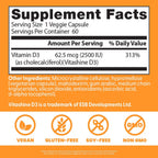 Doctor's Best Vegan Vitamin D3 2500 IU - 60 Vegetable Capsules