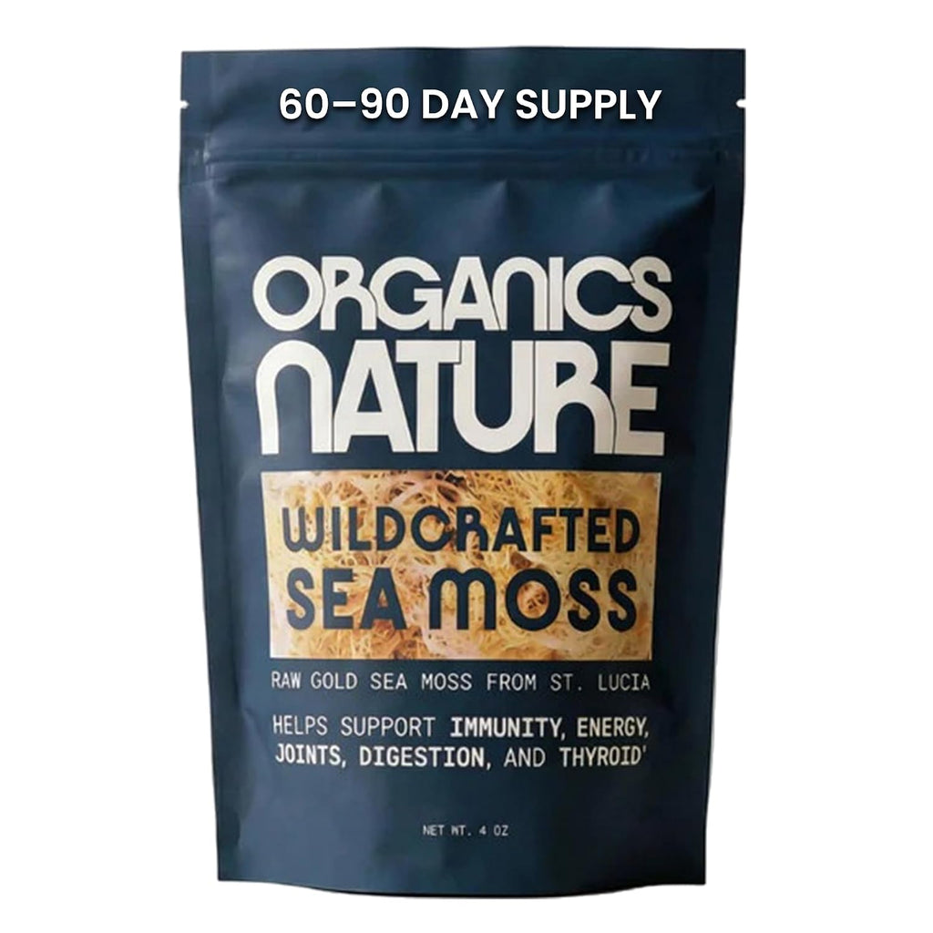 Organics Nature Raw Wildcrafted Sea Moss - Musgo Marino Salvaje Crudo 113g (4 oz)