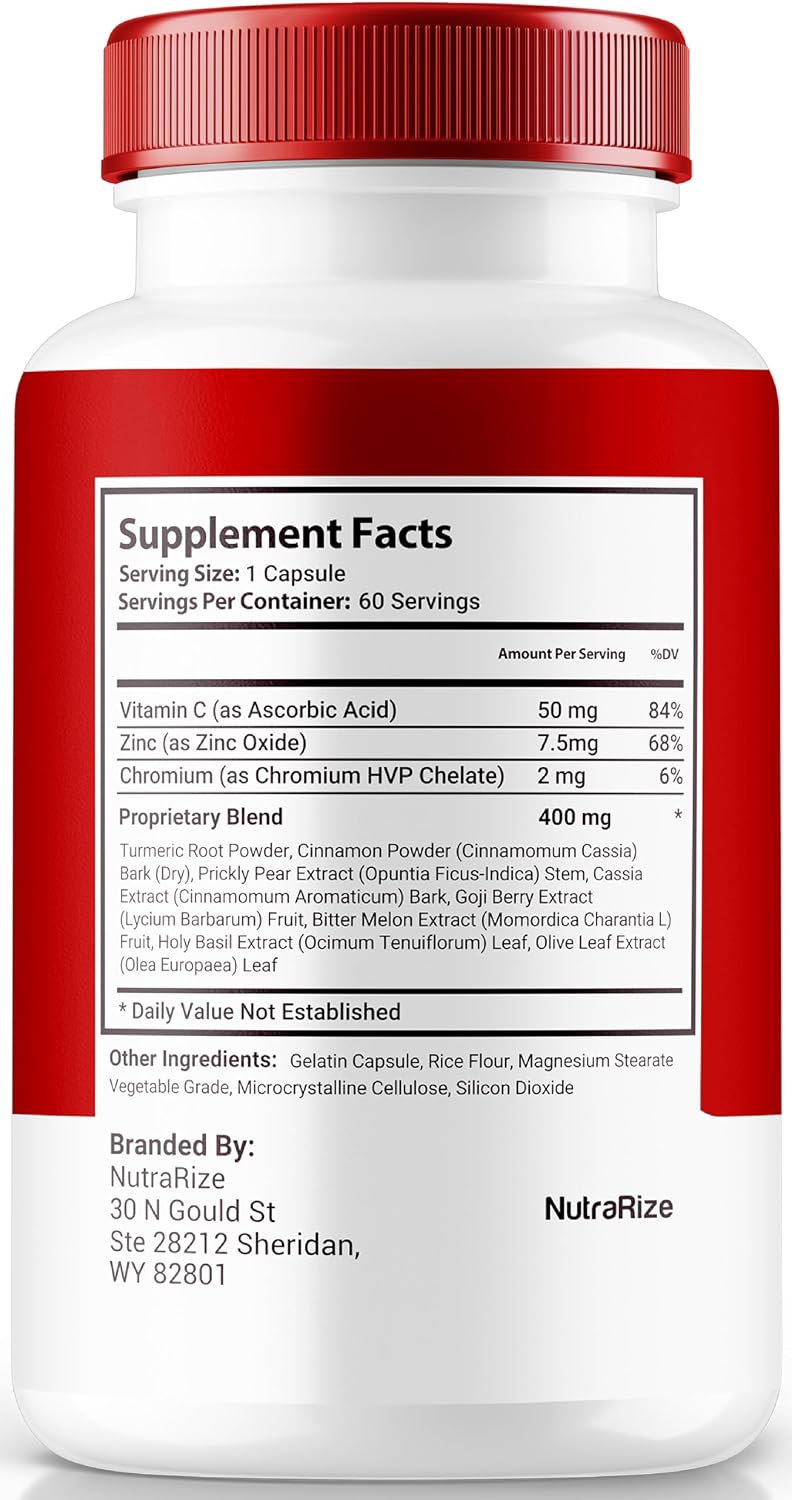 NutraRize GlucoVita Cápsulas - 60 Cápsulas