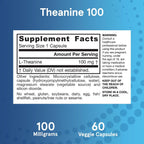 Jarrow Formulas Theanine 100 mg, 60 Cápsulas