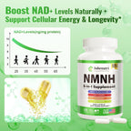 NMNH (Dihidronicotinamida Mononucleótido) con Niacinamida, Quercetina y Resveratrol - Apoyo NAD+ - 120 Cápsulas