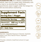 Solgar Metilcobalamina (Vitamina B12) 1000 mcg - 60 Nuggets Sublinguales, Pack de 2 - Apoya el Metabolismo Energético - Vegano, Sin Gluten, Sin Lácteos