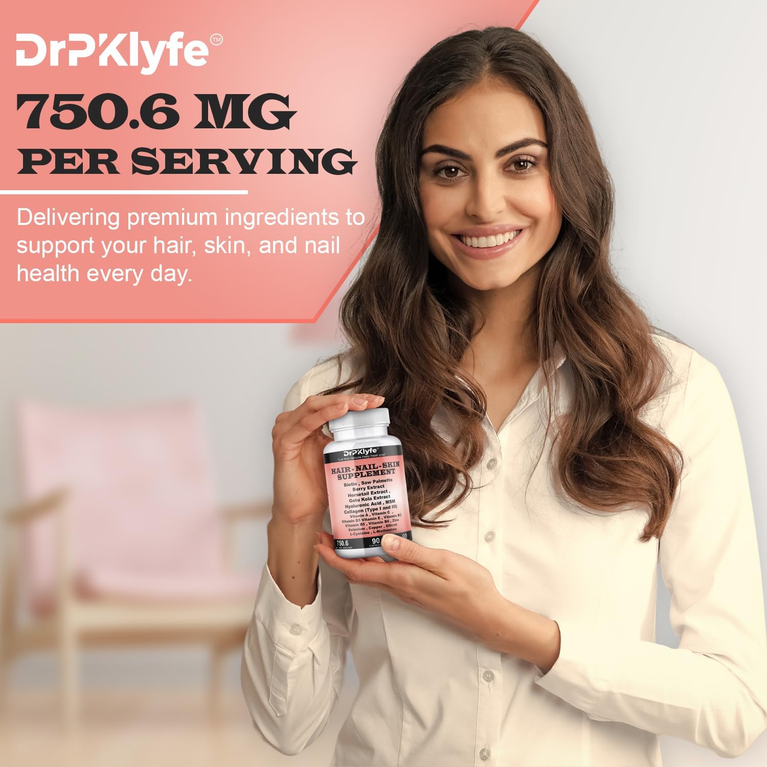 DrPKLyfe Complemento para Cabello, Uñas y Piel - 90 Cápsulas