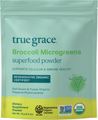 True Grace Broccoli Microgreens - Polvo Superalimento Diario - 0.4 oz (11g) - 30 Servicios