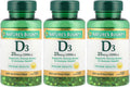 Nature's Bounty Vitamina D3 1000 IU, 250 Cápsulas Blandas de Liberación Rápida (Pack de 3)