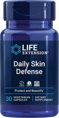 Life Extension Daily Skin Defense, Suplemento para la Piel con Vitamina C y Ceramidas, 30 Cápsulas