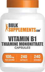 BulkSupplements.com Mononitrato de Tiamina en Polvo - Vitamina B1, 125 mg por dosis, 100 g