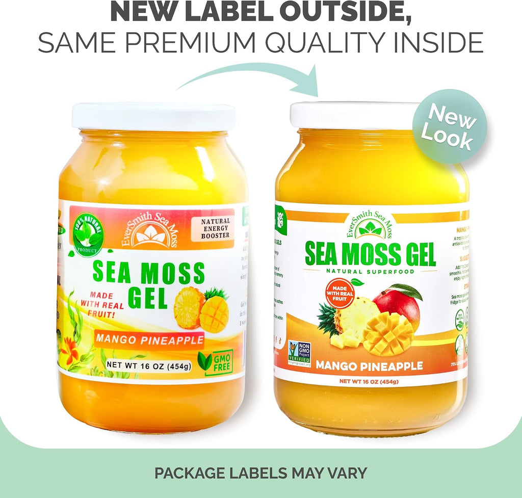 EverSmith Organics – Gel de Musgo Marino Irlandés Silvestre Sabor Mango Piña (1 Bote)