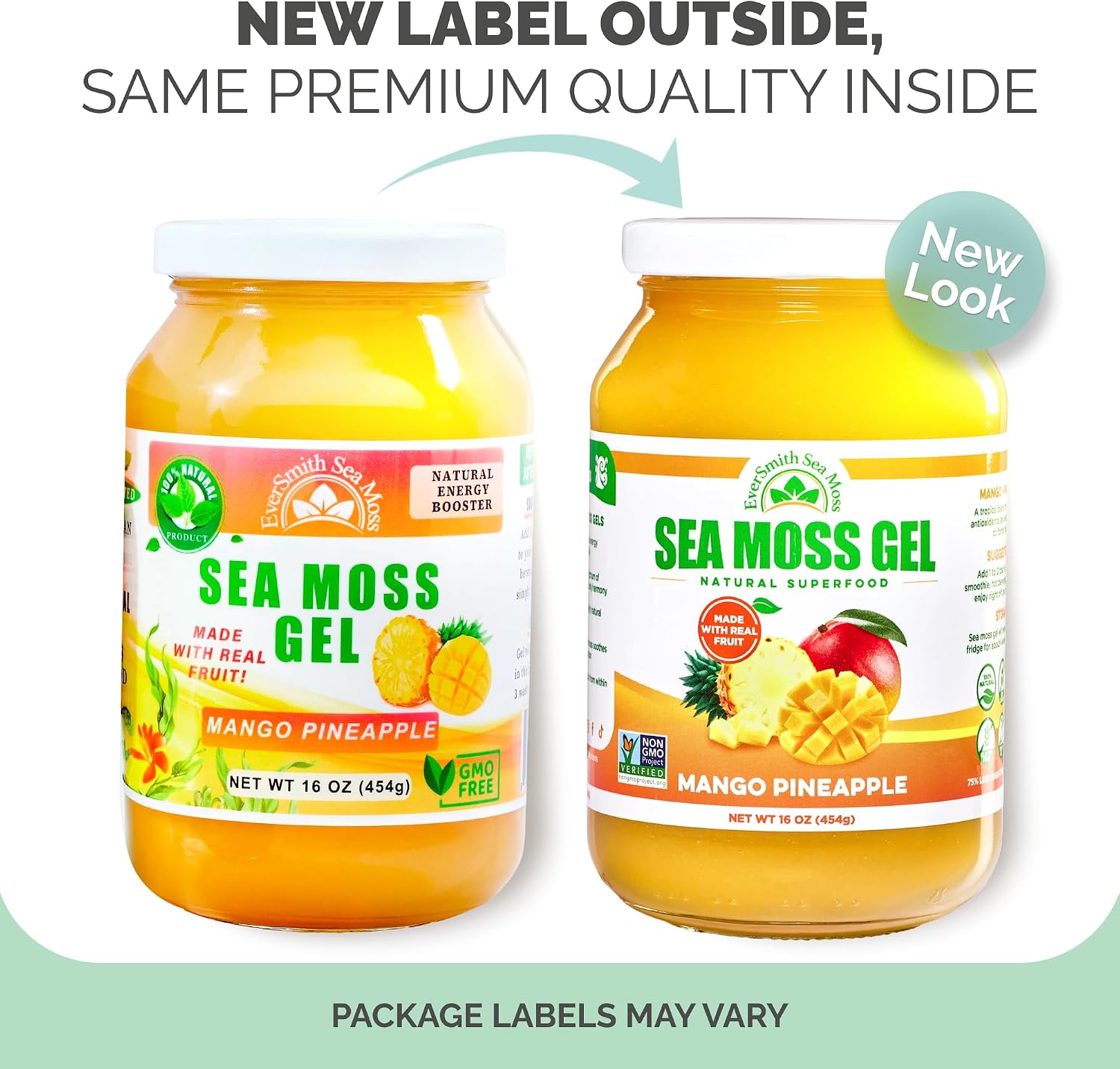 EverSmith Organics – Gel de Musgo Marino Irlandés Silvestre Sabor Mango Piña (1 Bote)