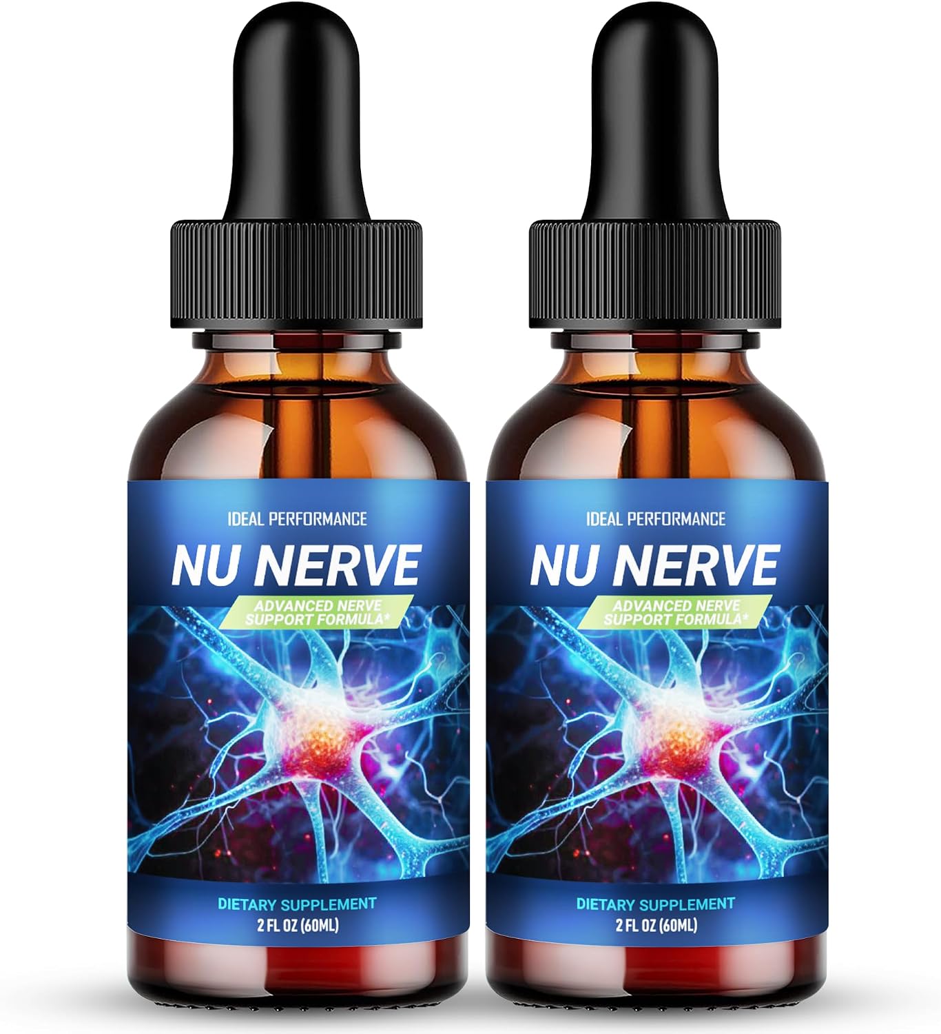 Nu Nerve Drops, Gotas Líquidas para la Salud Nerviosa - Suplemento Natural de Máxima Potencia (2 Envases)