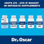 Vitaminas prenatales para perros Dr. Oscar – 2 en 1 prenatales y posnatales con ácido fólico, omega 3, probióticos, colina e inositol – 90 comprimidos