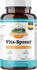 Vita-Sprout Whole-Food Multivitamin & Phytonutrient Blend, 120 Cápsulas