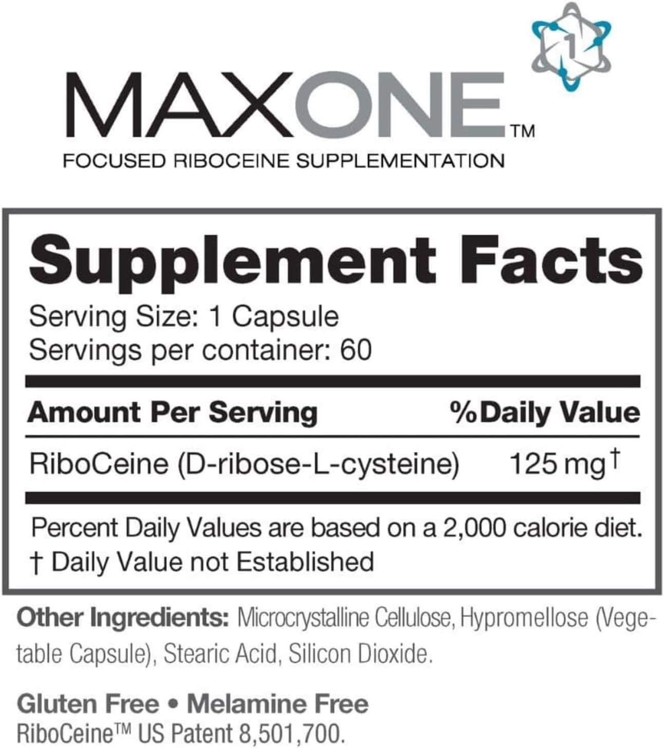 Max One, Suplemento con RiboCeine, 60 Cápsulas Vegetales