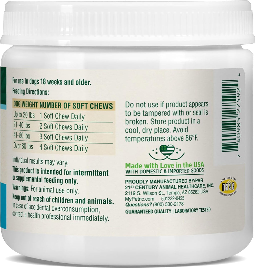 Petnc Natural Care Suplemento para Piel y Pelaje para Perros (60 Masticables) con Omega 3, EPA y DHA, Sabor a Hígado