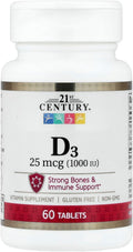 21st Century, Vitamina D3, 25 mcg (1000 UI)