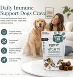 Pawse Mighty Mushroom Chews Supplement for Dogs & Cats | Blend of Turkey Tail, Reishi, Chaga, Maitake & Shiitake | for Immune System, Lumps & Bumps, Gut Health & Skin Support | 60 Chews