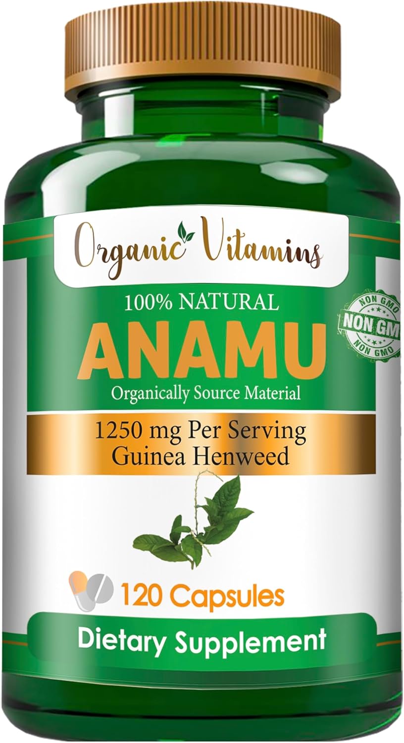 Organic Vitamins Anamu 1250mg 100% Organically Grown 120 Capsules Petiveria Allicea