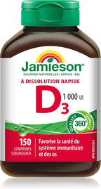 Jamieson Vitamina D3 1.000 UI, 150 Comprimidos Sublinguales
