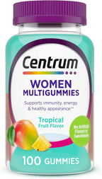 Centrum Multivitamínico Gominolas para Mujeres, Apoyo Inmunológico, Energía y Aspecto Saludable, 100 Gominolas (50 Días)