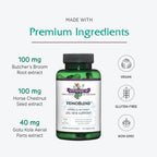 Vitanica VeinoBlend - Suplemento circulatorio con Bromelina, Gotu Kola y Vitamina C - 90 cápsulas