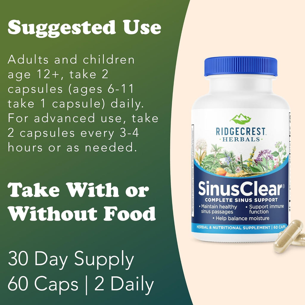 RidgeCrest Herbals SinusClear - Complete Sinus and Respiratory Health Formula