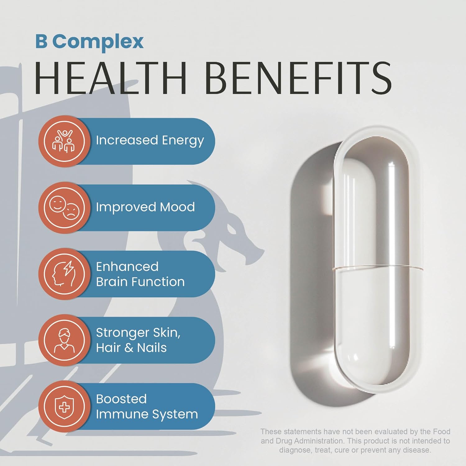 Vykee Nutrition Complejo B – Vitaminas B de Alta Potencia con Folato 750mcg, B12 440mcg y Biotina – Vegano y No GMO – 120 Cápsulas