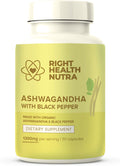 Right Health Nutra Ashwagandha Cápsulas - 1300mg por Dosis con Pimienta Negra - 60 Cápsulas