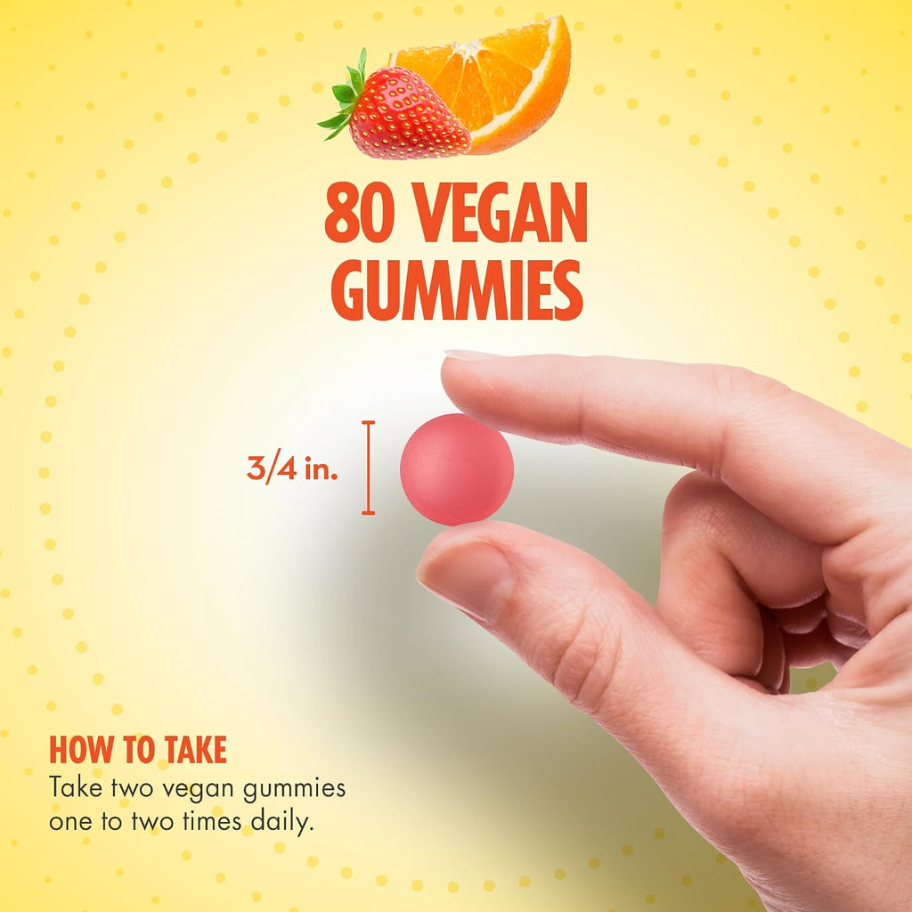 Sundance Gominolas de Biotina para Cabello, Piel y Uñas | 2500 mcg | 80 unidades | Sabor a fruta | Vegano, Sin OGM y Sin Gluten