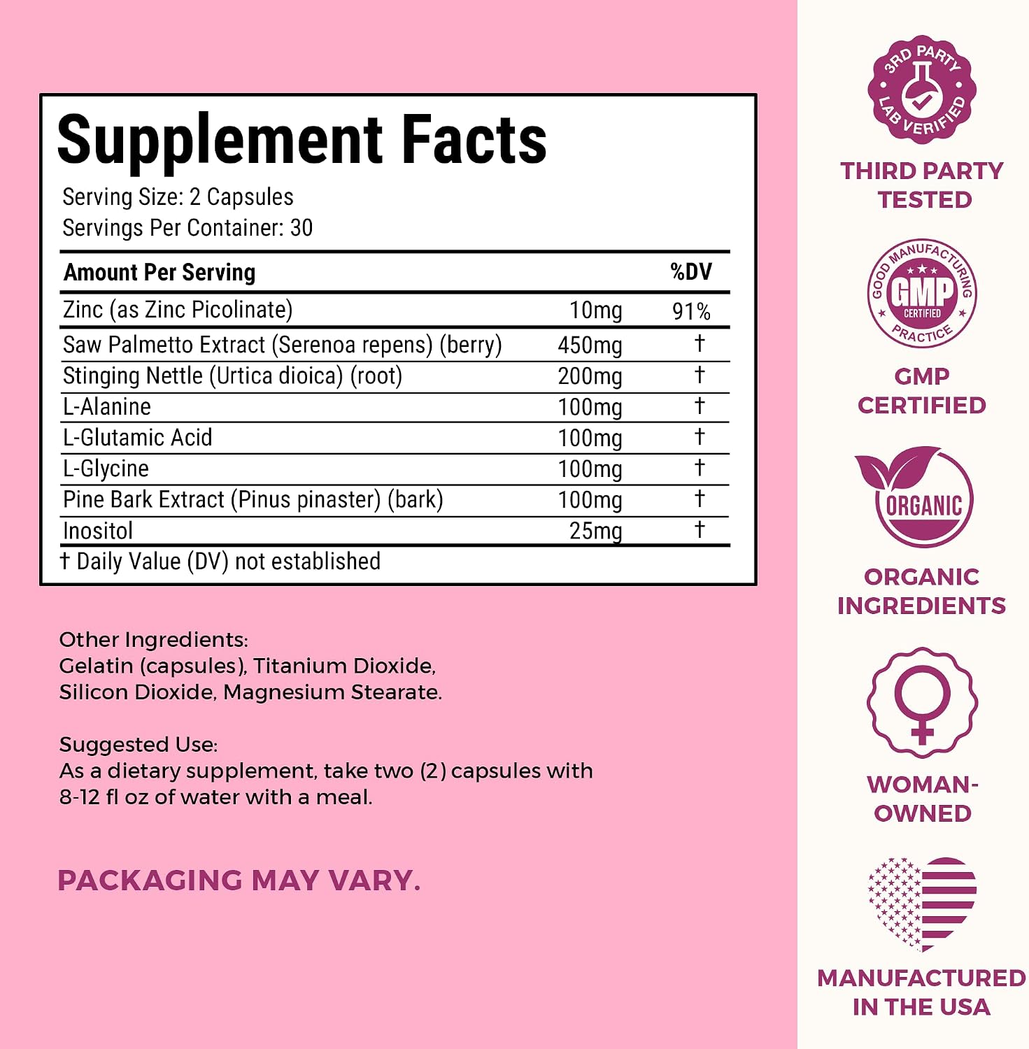 AndroBlocker 8-in-1 Women Supplement with Inositol & Zinc – 60 Cápsulas