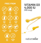 NatureWise Vitamina D3 4000 UI (100 mcg) - 360 Mini Cápsulas Blandas - Suministro para 1 Año - Apoyo Inmunológico, Muscular y Óseo - No-GMO, Sin Gluten, en Aceite de Oliva Virgen Extra Orgánico