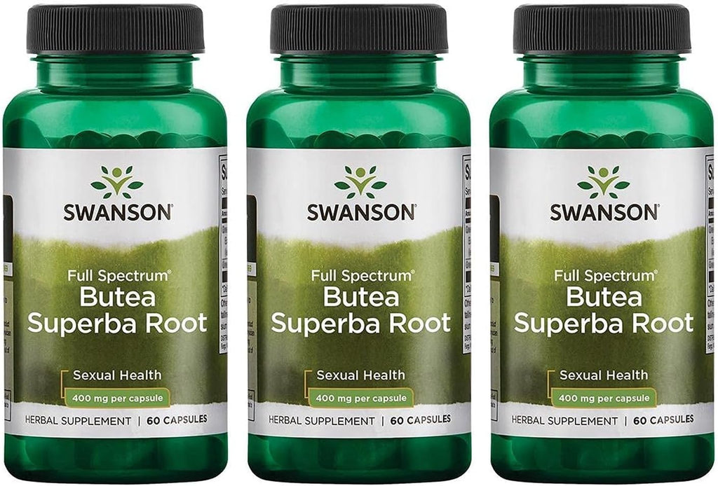Swanson Butea Superba Raíz Full Spectrum 400 mg 60 Cápsulas (Pack de 2)