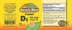 Nature's Blend Vitamina D3, 5000 UI, 100 Tabletas