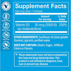 The Vitamin Shoppe Vitamina D3 2000 IU - 200 Cápsulas Blandas