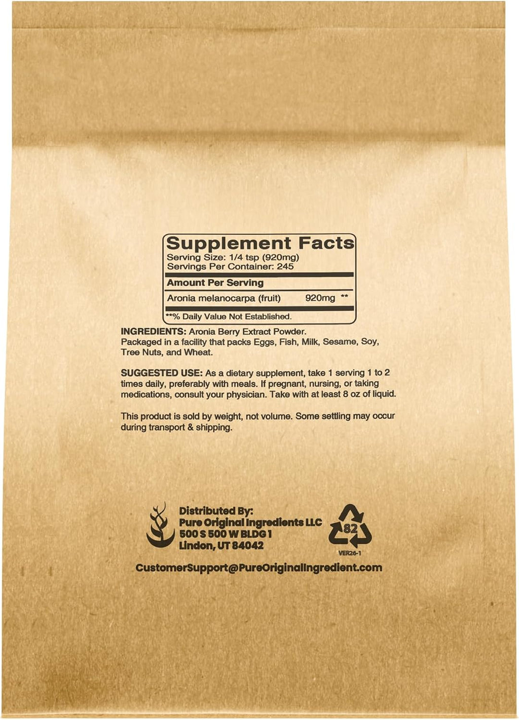 Pure Original Ingredients Aronia Berry Powder (227 g)