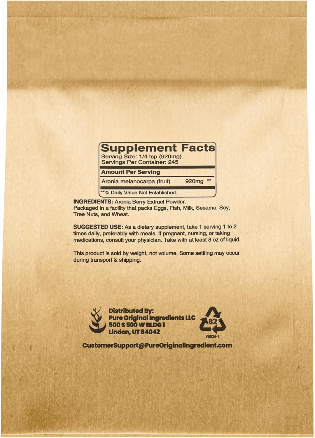 Pure Original Ingredients Aronia Berry Powder (227 g)