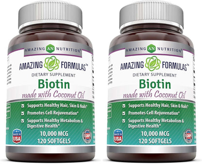 Amazing Formulas Biotina 10000 mcg con – La biotina contribuye al mantenimiento del cabello en condiciones – Image 8