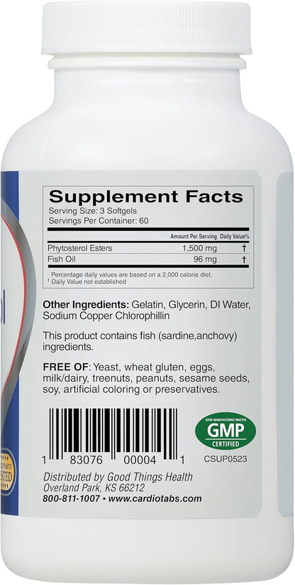 CardioTabs CardioSterol - 1.5 g de Esteroles – Aporte de omega-3: El aceite de pescado (96 mg por dosis) – Image 2